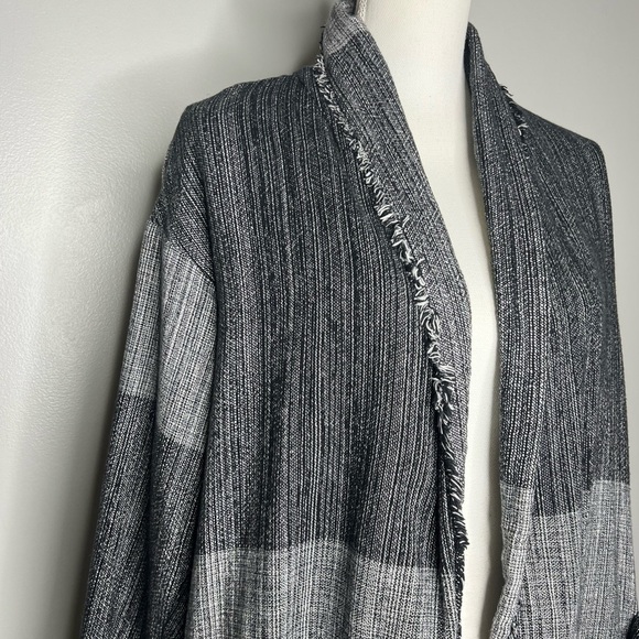 Eileen Fisher Organic Cotton Striped Long Cardigan Jacket - Picture 4 of 8